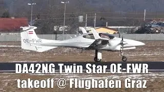 Diamond Executive Club DA42NG Twin Star takeoff @ Flughafen Graz | OE-FWR