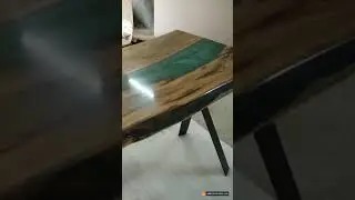 Live Edge Pearl Green Epoxy Table