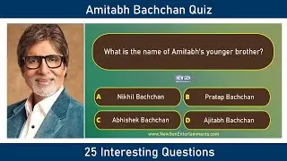 Amitabh Bachchan Quiz | Indian Cinema - Entertainment Quiz | 25 Interesting Questions | English