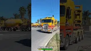 Kenworth K200 BAB Quad road train turning hard right!