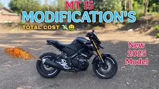 Modified MT 15 Total Cost ₹ 🤑💰 Version 2 and 2025 Model ❤️ #mt15 #modified #modification #yamaha