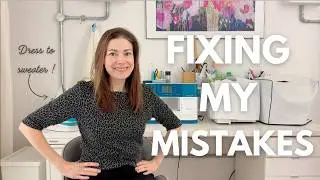 Refashioning Old Clothes to make them wearable! Dress to sweater sewing alterations #garmentsewing