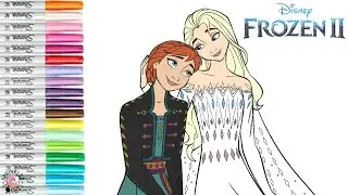Disney Princess Coloring Book Pages Frozen 2 Anna and Elsa with Olaf