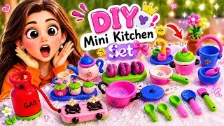 Amazing technique make kitchen set with polymer clay | Miniature clay kitchen set 