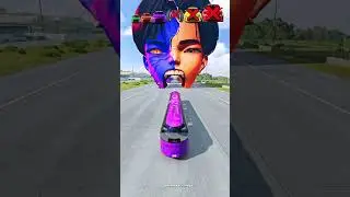 Big and Small Car vs Jinu Half Demon Saja | BeamNG