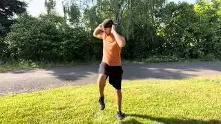 Cross-Body Elbow to Knee Outdoors
