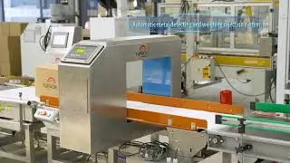 Automatic carton box packing line with cobot palletizer#cartonerector#cartonsealer