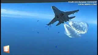 U.S. Releases Footage of Moment Russian Jet Reportedly Crashes Into American Drone