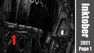 Drawing the first page of my Manga shortstory ( Seed of hope )  - Inktober 2021 | Red Hawk