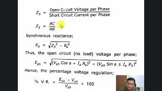 PTRAM Chapter 4A Lecture 16 Synchronous Impedance Method or EMF method for voltage regulation