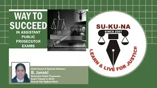 Way to succeed in Assistant Public Prosecutor Exam! | 5th Highest Mark | APP | SU-KU-NA LAW ACADEMY