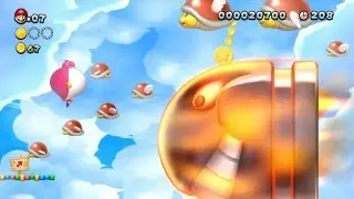 New Super Mario Bros. U - Soda Jungle-SECRET - Mid-air stroll with Balloon Baby Yoshi 2 (Wii U)