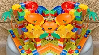 relaxing satisfying marble run race ASMR building blocks ❤️ how to make marble run building blocks