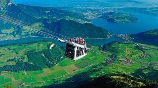 Way to magical view of the alps via worlds only open air gondola - Stanserhorn Cabrio