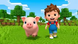 Minecraft Little Pig Ran From the Creeper | Funny Toddler Song | Kids Rhymes