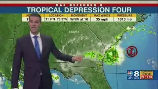 Tropical Depression 4 forms off coast of South Carolina