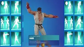 Ryu All ICON Emotes & Dances (All Emote Music) - Fortnite