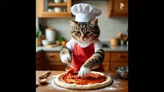 cat making pizza 🍕