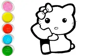 Beautiful Hello Kitty With Phone Drawing, Painting and Coloring For Kids and Toddlers_ Child Art