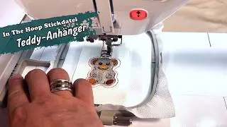 In The Hoop Teddy Anh&auml;nger, Anleitung Stickdatei Taschenbaumler f&uuml;r 10x10 (4x4&rsquo;&rsquo;) Rahmen