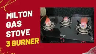 MILTON Premium 3 Burner Black Manual Ignition Glass Top Gas Stove| Unboxing | Review