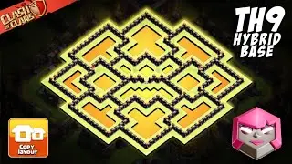 TH9 Hybrid Base Design 2026: Anti 3-Star Farming & War Strategy!