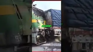 train truck collision on railway crossing #train #accident #railfan