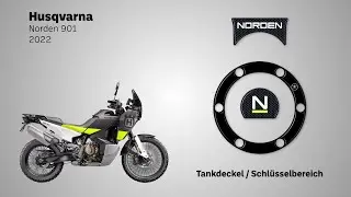 LabelBike&reg; 3D STICKERS Tankdeckel und Schl&uuml;sselbereich mit Husqvarna Norden 901 2022 Motorr&auml;dern