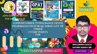 SUPPOSITORIES|| TYPES|| BASES||TESTS|| PHARMACEUTICS| |GPAT || NIPER|| DI|| PHARMACIST|| PHARMACY