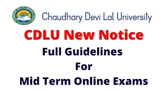 CDLU online exams guidelines cdlu new notice #CDLU