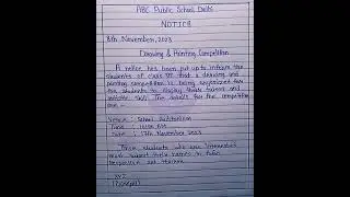 Notice on drawing and painting competition #writingclasses #shorts