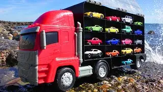 17 types of Tomica & Big Red Truck [Ocean Edition]