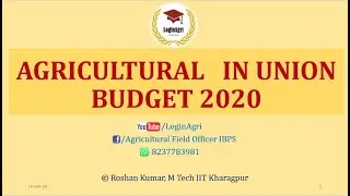Agriculture in Union Budget 2020 2021
