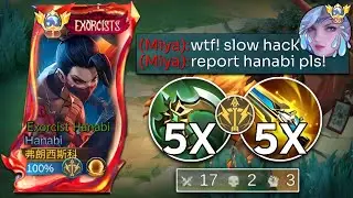 HANABI SUPER SLOW BUILD DESTROY FULL COUNTER MIYA!! (New super slow build).100% BROKEN - MLBB.