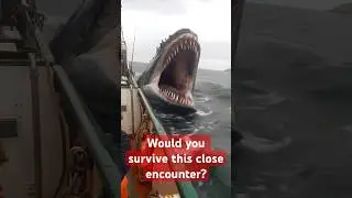 SEA MONSTER FOLLOWS SHIP #shorts  #massivecreatures #monsters #aianimals  #unbelievableanimals