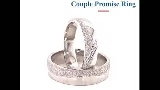 White Gold Colorless Diamond Couple Promise Ring | Gemone Diamond