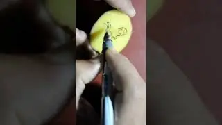 Drawing # Cartoon character Drawing on the cutting potato# shorts # YouTube shorts