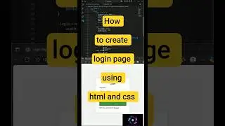How To Create Login Page Using Html & Css | Login Page | #shorts  #btechlearninghub