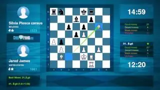 Chess Game Analysis: Jared James - Silvia Plesca caraus : 1-0 (By ChessFriends.com)