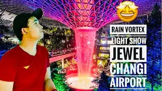 SPECTACULAR RAIN VORTEX LIGHT SHOW | JEWEL CHANGI AIRPORT IN SINGAPORE