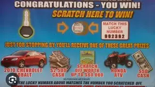 THINK YOU WON BIG ON A DEALERSHIP MAIL IN SCRATCH OFF??? BIG WINNER $2,500...THE REALITY OF IT.... 😔