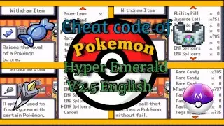 Чит-код Pokemon Hyper Emerald lost Artifacts v2.5 на английском языке