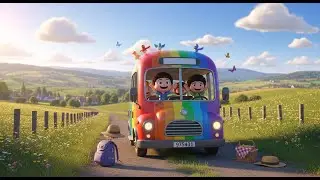 The Rainbow Bus Adventure 🚌 | Colorful Bus Rhyme for Kids | Nursery Rhymes & Songs for Children