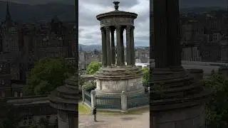 Dugald Stewart Monument on Calton Hill overlooks Edinburgh
