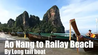 Ao Nang Beach to Railay Beach Long tail boat round trip. Krabi Thailand