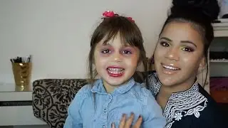 Get Ready With Us | 4 Year Old  Does Her Makeup