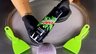 ASMR - Mountain DEW Ice Cream Rolls | how to make an Energy Drink to Ice Cream - satisfying Tingles