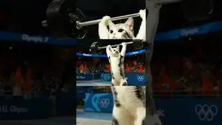 Cat athlete) 4K Weightlifter #cat