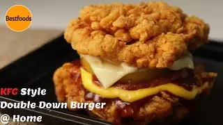 KFC Style Double Down Burger │Chicken Burger│Double Down Chicken Burger│KFC Double Down Burger