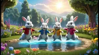 Five Little Bunnies Jumping on the Bed | Fun Bunny Song for Kids | Playful Rhyme for Toddlers